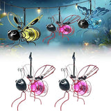 Solar Bees Lights Outdoor, Hanging Bee Solar Garden Light,2025 New Solars Bees Simulation Lights, Waterproof Bumble Bees Solars Light for Party Festivals Garden Decor Birthday Gifts (Pink 2pcs)