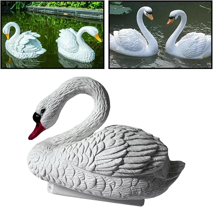 Garden Statues Garden Pond Float Swan Decor Swan Figurine Float Realistic for Courtyard Gardens Yard Lawn Sculpture Country Farm Figures Yard Ornaments Decor