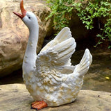 Garden Statues Outdoor Decor Balcony Figurine Outdoor Statues Outdoor Creative Duck Statue, Garden Lawn Floor Flower Stand Decoration, Garden Pond Animal Figurines, Unique Gift(31*24*45cm)