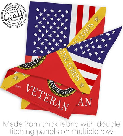 Home of Marine Corps Garden House Flag - Kit Armed Forces USMC Semper Fi United State American Military Veteran Retire Official - Decoration Banner Small Yard Gift Double-Sided Made in USA 28 X 40