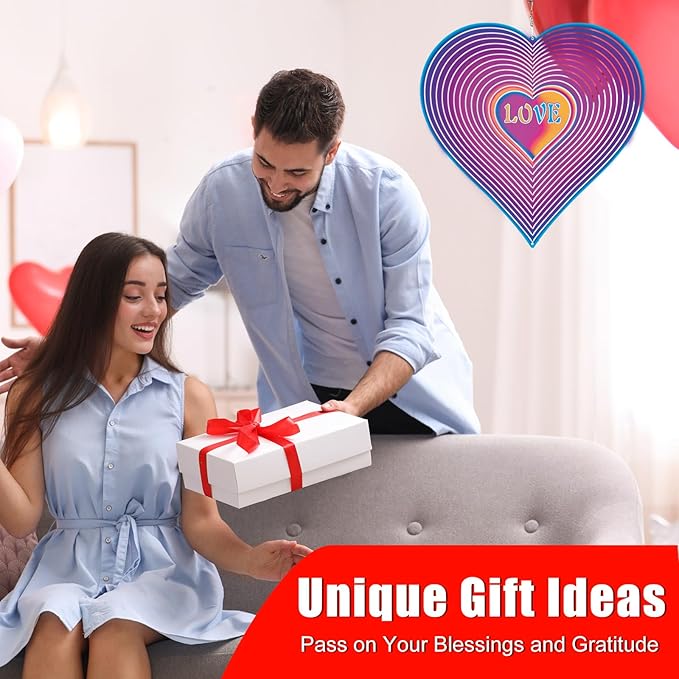 Heart Gifts for Mom, Moms Wind Spinners, Mother's Day Best Gift for Mom, Mother Birthday Gift from Daughter Son, Love Reminder Gifts for Mother's Day, Love Gifts for Outside, Purple, 12in