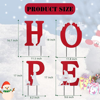 Afirst Christmas Yard Stakes Hope with Nativity Scene Outdoor Decoration Holy Nativity Scene Outdoor Lawn Metal Yard Stakes Outdoor Xmas Stake Lawn Pathway Outdoor Decoration