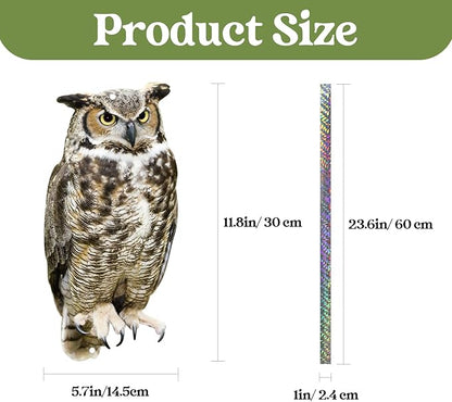5PCS Plastic Owl to Scare Woodpecker for House Tree Fake Owl to Keep Pigeon Squirrel Away from Balcony Outdoor Flat Garden Owl with Reflective Tape for Yard Window Patio Porch