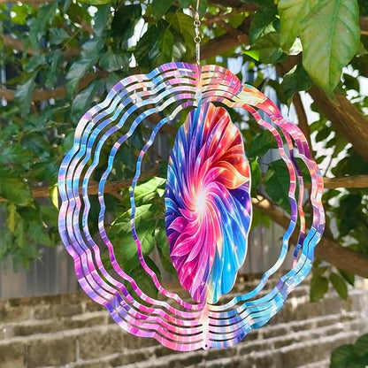 10x10 Rainbow Swirl Starburst Spinning Wind Chime Colorful Light Beam Crystal Chimes Outdoor Garden Wind Spinner Mother's Day Housewarming Gift