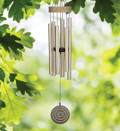 Regal Art & Gift Garden Medallion Chimes - Outdoor Decorative Metal Hanging Chime - Relaxing Sound for Yard, Patio, Porch or Garden - Gold