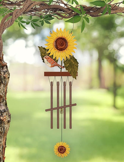 Sunset Vista KD161 Birds of a Feather Sunflower Garden Wind Chime, 15-inch Height