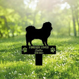 Custom Japanese Chin Dog Metal Memorial Garden Stake Personalized Pet Grave Marker Name Sign Remembrance Stake Decor Sympathy Dog Loss,Outdoor Statues for Yard Garden Lawn Patio Pathway Grave.
