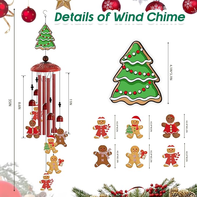 35" Metal Wind Chimes for Outdoor Decor, Waterproof Hanging Wind Bell for Garden, Patio, Porch, Elegant Ornament for Yard Porch,Garden Decoration Outdoor