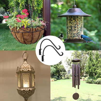 Foozet Swivel Plant Hanger for Hanging Plant, Plant Hanging Holder,Heavy Duty Black Iron Plant Hanger Brackets for Hanging Planters and Flowers Baskets Planter Outdoor (2 Pcs-16 Inches)