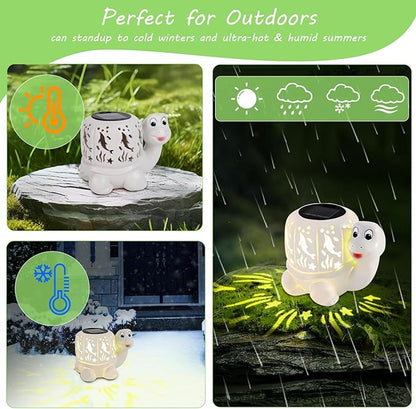 Solar Lantern Lights,Turtle & Dolphin Outdoor Lantern with LED Garden Light, Decorative Lanterns Table Lamp for Patio Yard Garden Decor Outside Clearance Gifts for Birthday Grandma