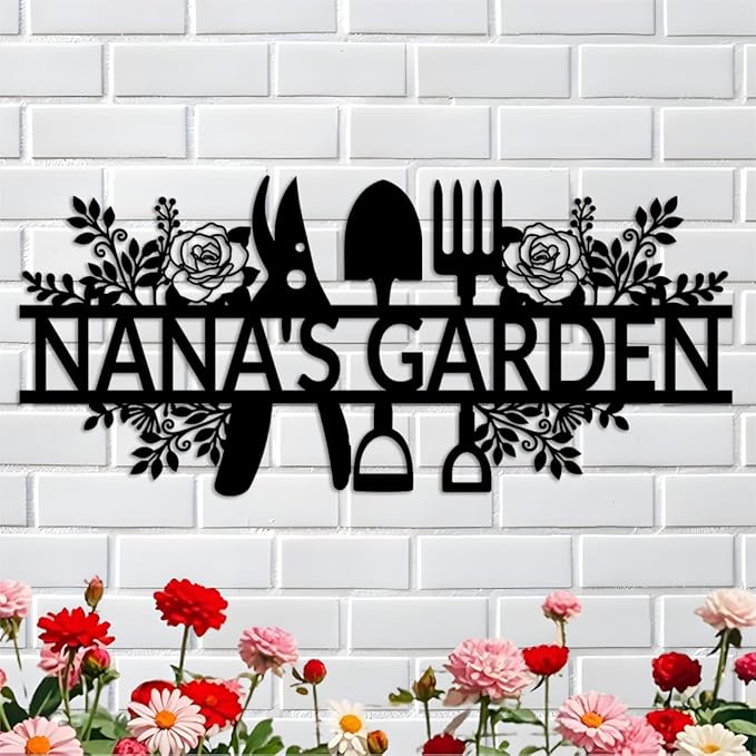 Custom Flower Garden Signs Personalized Outdoor Garden Signs with Name Garden Decor Funny Garden Signs Patio Sign Yard Sign