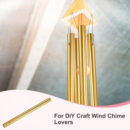 M METERXITY 20-Pack Wind Chime Tubes, Aluminum Wind Chime Empty Tubes, Metal Wind Bell for Adults Arts and Crafts/DIY Home Garden Outdoor Hanging Decorations [1x14cm, Gold]