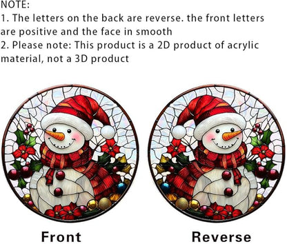 Xmas Suncatcher Window Hanging - Christmas Snowman Suncatcher for Door Terrace Garden Home Decor， Winter Rainbow Maker Birthday Gifts for Lovers Women Men Dad Mom