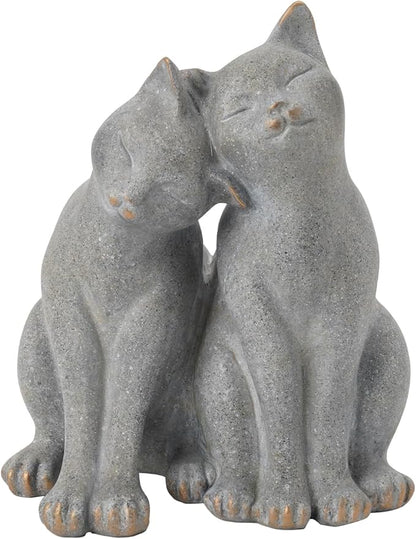 Cat Garden Statues Outdoor Cat-Figurines - Garden Decorations 8.5 x 8 x 10.5 in Resin Kitten Couple Sculpture Cats Statue for Farmhouse Outside Backyard Lawn Gift for Kitten Lovers Newman House Studio
