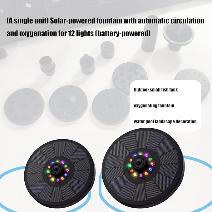 Floating Solars Bird Bath Water Fountains Light Garden Waterfalls Fountains Pond Panel Powered Water Pumps Garden Oxygenation Pumps for Pond