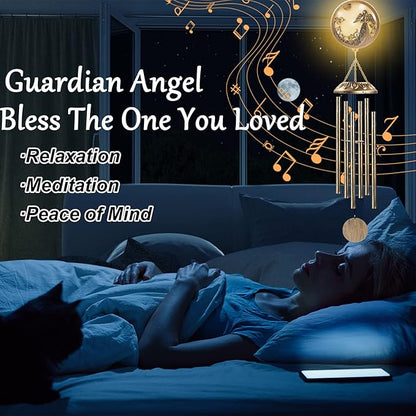 Wind Chimes, Solar Angel Wind Chimes Deep Tone, Memorial Gift for Mom/Grandma/Women, Windchimes Outdoor Clearance, Mother Garden/Patio/Yard Decor
