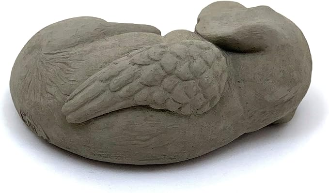 Sleeping Dog w/Wings: Durable Solid Stone Statue. Perfect Home Décor & Sealed for Outdoors. Handcrafted USA. (Antique/Gray)