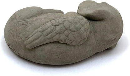 Sleeping Dog w/Wings: Durable Solid Stone Statue. Perfect Home Décor & Sealed for Outdoors. Handcrafted USA. (Antique/Gray)