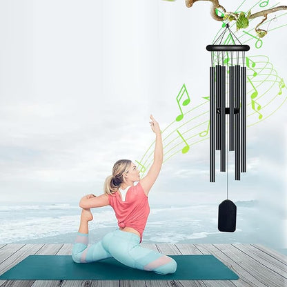 Garden Wind Chimes with 6 Aluminum Alloy Tubes and Hook,Memorial Wind Chimes for Home Decor Garden Patio Outdoor
