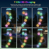 Toodour Solar Wind Chime, Color Changing Moroccan Ball Wind Chimes, LED Decorative Mobile, Gifts for Mom, Waterproof Outdoor Decorative Lights for Garden, Patio, Party, Yard, Window Outdoor Decor