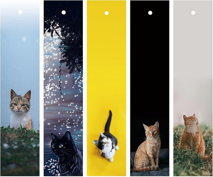 Japanese Wind Chime Tassels Wind Catcher Random 5 PVC Cards, Accessories for Japanese Cast Iron Wind Bell, 1.6" x 7.9", Cats