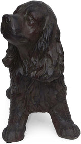 Josie Dog CAST SONE Garden Statue, Outdoor Cocker Spaniel Dog Garden Statue, Brown Finish, No Assembly Required