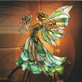 Elegant Forest Fairy Acrylic Suncatcher Stained Glass Effect Window Car Hanging Christmas Ornament Indoor Outdoor Decor Garden Sun Catcher Panel for Fairy Lover for Women Mom Grandma