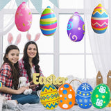 Inflatable Easter Eggs Blow Ups Decorations Outdoor Set of 8 PVC Colorful Giant Eggs Easter Inflatables Outdoor Yard Decorations Hanging Ornaments for Party Garden Lawn Decor