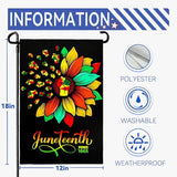Juneteenth Garden Flag Black Liberation Yard Flags June 19 1865 African American Emancipation Independence Black Freedom Celebration Yard Outdoor Decoration Sign 12X18 Double Sided