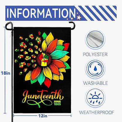 Juneteenth Garden Flag Black Liberation Yard Flags June 19 1865 African American Emancipation Independence Black Freedom Celebration Yard Outdoor Decoration Sign 12X18 Double Sided