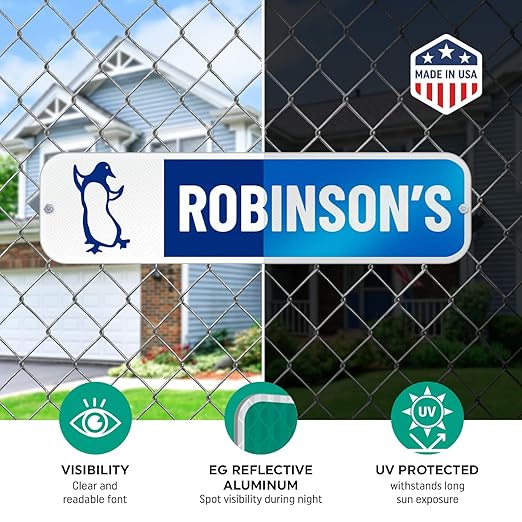 Customize Your Own Blue Street Sign with Penguin Symbol by SmartSign | 6" x 24" 3M EG Reflective Aluminum