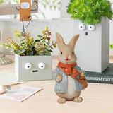 Garden Statues Resin Outdoor Rabbit Figurines Easter Bunny Garden Statue Cute Mini Bunny Figurine Sculpture Yard Animal Statues Yard Ornaments Decor
