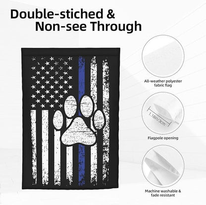 American Police Dog Garden Flag Police K9 Flag Double Sided Vertical 12×18 Inch Banners Double Sided For Lawn Patio Yard Garden Home Outdoor Decor -1