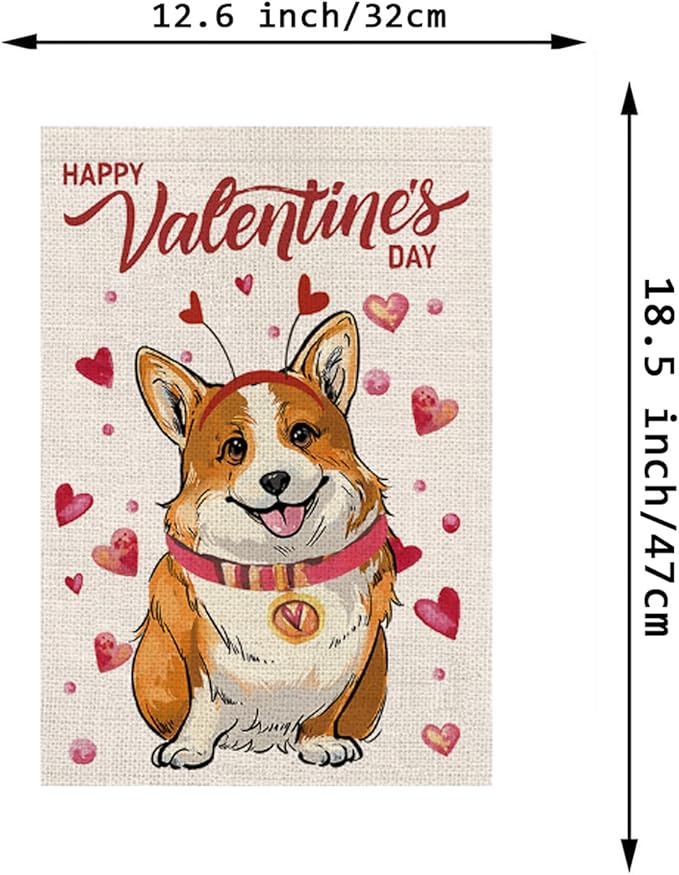 Seasonal Garden Flags Sets - Corgi Decortions Dog Flags Double Sided Flags Set of 11 Holiday Farmhouse Indoor Outdoor Yard Lawn Christmas Gifts Decor 12.5x18 Inch