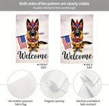 BlissYard Welcome Patriotic German Shepherd Garden Flag 12x18 Inch Double Sided Vertical Polyester Small Yard Flag American Flag Dog Outdoor Decor Lawn Garden Banner 4th of July Independence Day Decoration
