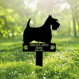 Custom Scottish Terrier Dog Metal Memorial Garden Stake Personalized Pet Grave Marker Name Sign Remembrance Stake Decor Sympathy Dog Loss,Outdoor Statues for Yard Garden Lawn Patio Pathway Grave.