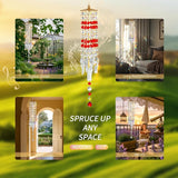 Crystal Wind Chimes for Outside with Rainbow Light Reflections Glass Bells and Rose Gold Alloy Hooks Indoor Outdoor Decor for Home Garden Patio Porch Birthday House Warming (Red)