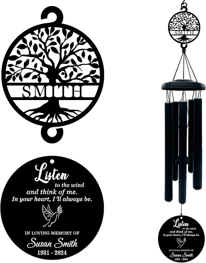 Personalized Memorial Wind Chime, in Memory of Wind Chime, Custom Sympathy Wind Chime Gift, Bereavement Gift