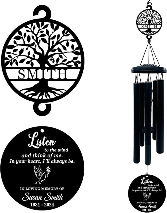 Personalized Memorial Wind Chime, in Memory of Wind Chime, Custom Sympathy Wind Chime Gift, Bereavement Gift