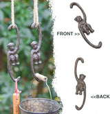 Sungmor Cast Iron Plant Hangers, 2PC Monkey Hooks, 7.9 Inch Large S Planter Hanger, Ceiling Extender Hooks for Hanging Plants, Flower Basket, Plant Pot, Macrame Plant Holder, Lantern, Windchime