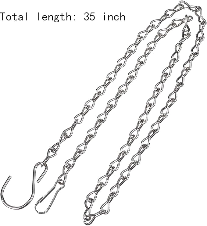 EBOOT 2 Pcs Hanging Chain for Bird Feeders, Planters, Lanterns and Ornaments (Silver,35 Inch)