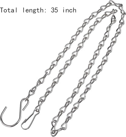 EBOOT 2 Pcs Hanging Chain for Bird Feeders, Planters, Lanterns and Ornaments (Silver,35 Inch)