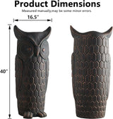Wallowa 40 Inches Tall Large Outdoor and Indoor Statue, Garden Sculptures, Faux Stone Owl Sculpture, Garden Decoration, Large Statue for Living Room, Tall Standing Sculpture for Home, Porch, Backyard
