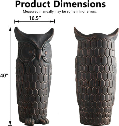 Wallowa 40 Inches Tall Large Outdoor and Indoor Statue, Garden Sculptures, Faux Stone Owl Sculpture, Garden Decoration, Large Statue for Living Room, Tall Standing Sculpture for Home, Porch, Backyard