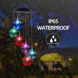 Christmas Solar Wind Chimes for Outside, Color Changing Ball Christmas Decorations Wind Chimes Outdoor Solar Hanging Lights for Garden Yard Patio Party, New Year Birthday Gifts for Mom Women Grandma