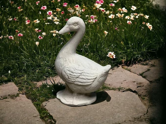 Concrete Goose Porch Statue Standing Stone Duck Figure Concrete Garden Goose Sculpture