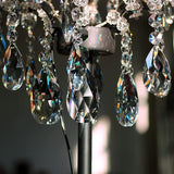 10pcs 76mm Teardrop Chandelier Crystals, Clear Crystal Chandelier Prisms Pendants Parts Connected Glass Octagon Beads Hanging Garland Decoration