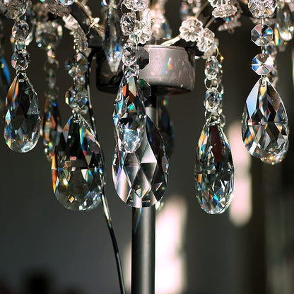 10pcs 76mm Teardrop Chandelier Crystals, Clear Crystal Chandelier Prisms Pendants Parts Connected Glass Octagon Beads Hanging Garland Decoration