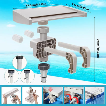 Pool Fountain, Pool Fountains for Above Ground Pools, Relaxing Waterfall Inground Swimming Pool Attachment, Water Spillway Koi Pond Waterfalls Fountains Kit Pool Cooler, Swimming Pool Accessories