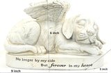 Bellaa 29691 Memorial Dog Statue with Angel Wings - 10” Golden Retriever Garden Grave Marker - Pet Memorial Stone Tribute Sculpture